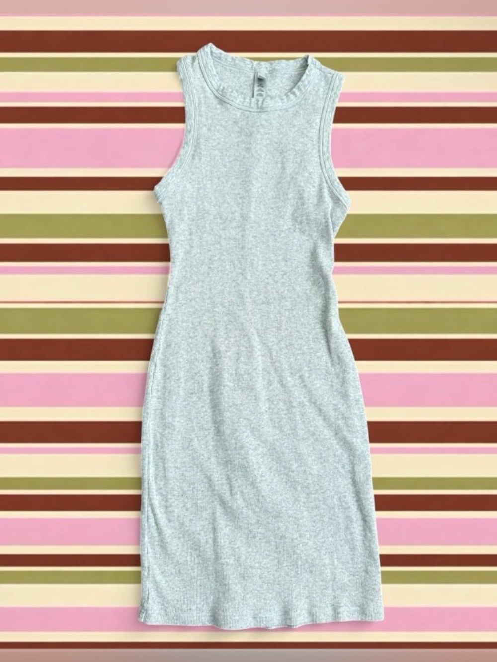 Skims Gray Ribbed Sleeveless Bodycon
Dress - XS